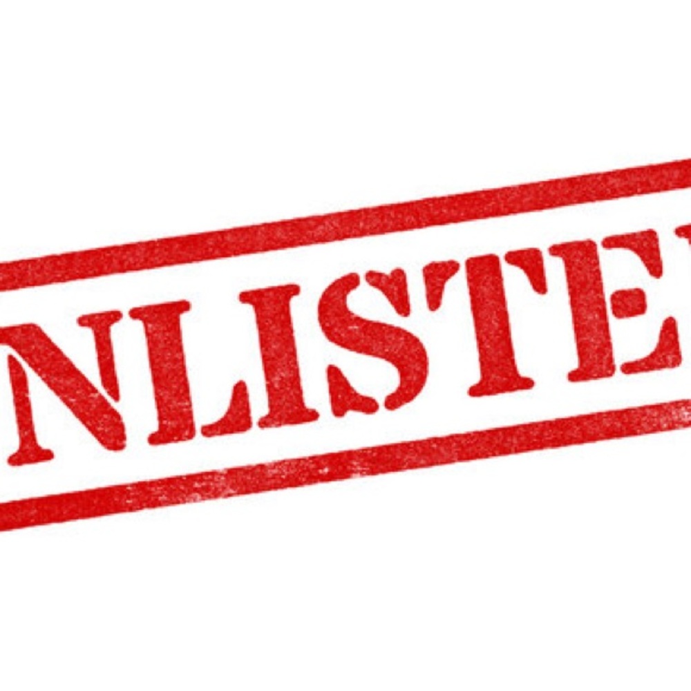 Red 'ENLISTED' Rubber Stamp Graphic